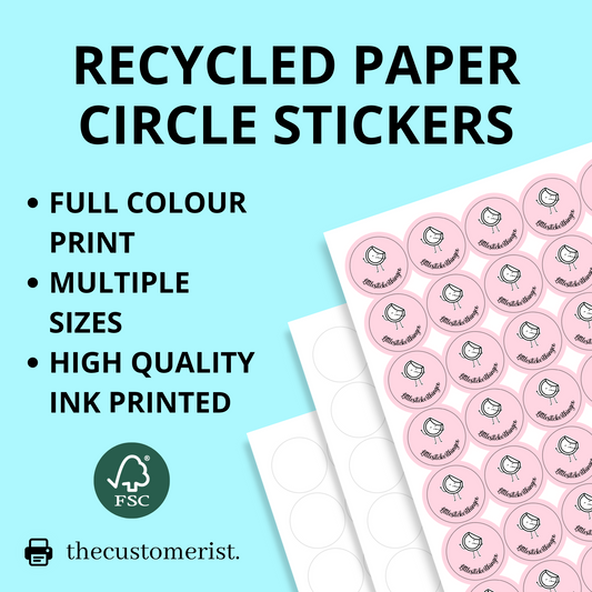Custom Printed Circle Recycled Paper Stickers