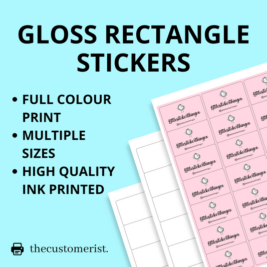 Custom Printed Rectangle Gloss Stickers