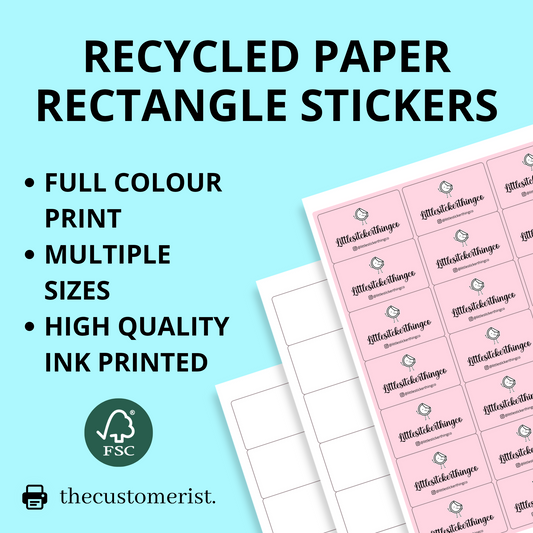Custom Printed Rectangle Recycled Paper Stickers