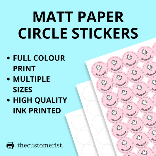 Custom Printed Circle Matt Paper Stickers