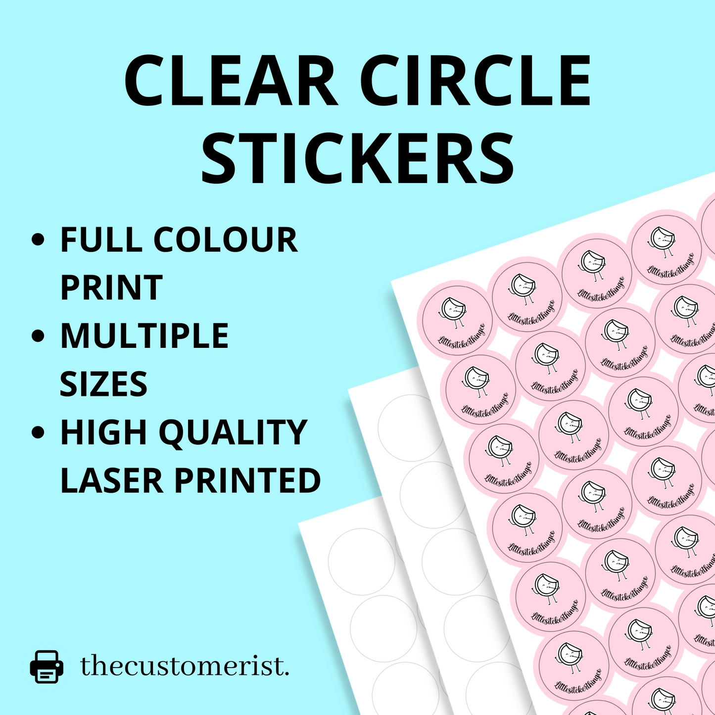 Custom Printed Circle Clear Stickers