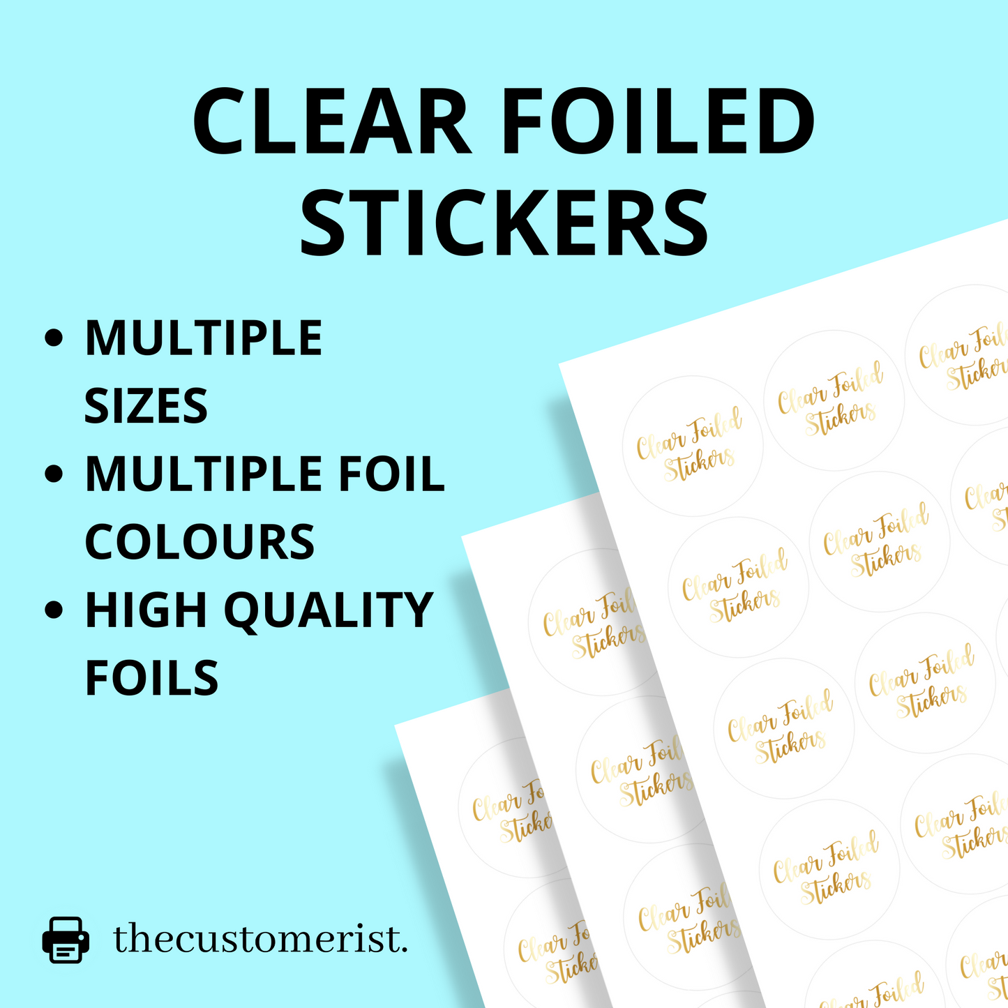 Custom Foiled Circle Clear Stickers