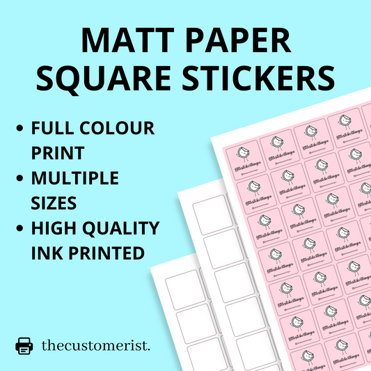Custom Printed Square Matt Paper Stickers