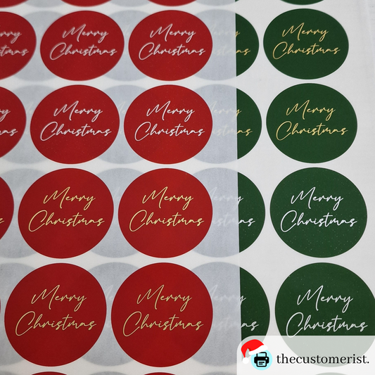 Merry Christmas Gloss Foiled Stickers